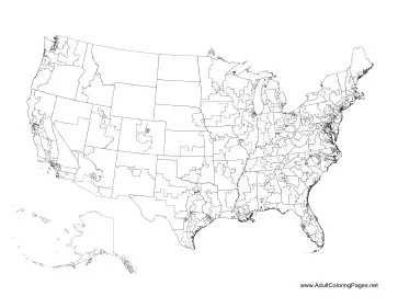 US Congressional Districts coloring page