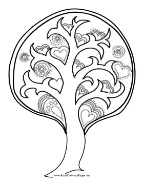 Heart_Tree coloring page