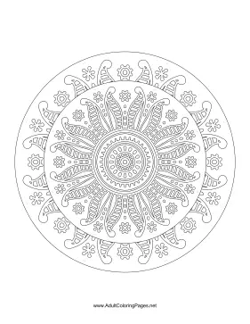 Sun Mandala coloring page
