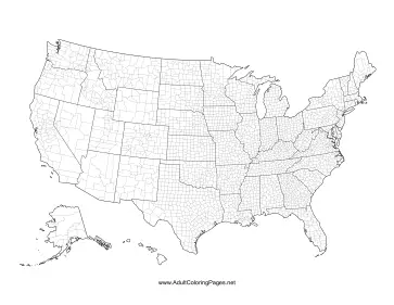 US Counties coloring page
