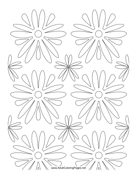 60s Flowers coloring page