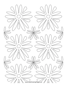 60s Flowers coloring page