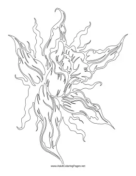 Flame coloring page