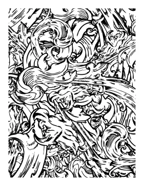 Waves coloring page